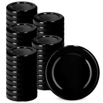 Metalowe wieczka do słoików i butelek 50szt fi 38mm czarne
