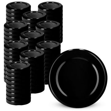 Metalowe wieczka do słoików i butelek 100szt fi 38mm czarne