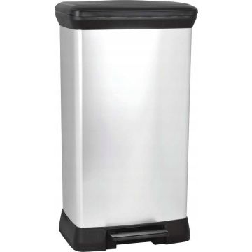 Kosz na śmieci 50L Curver Deco Bin, metalizowany