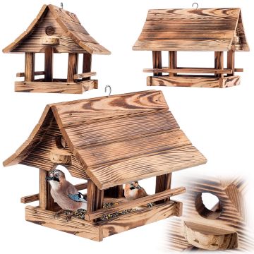 Karmnik dla ptaków Arbis domek 30 x 25 cm opalany