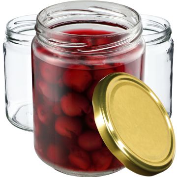 Słoiki na przetwory Maki 540ml 48szt 82mm + wieczka złote