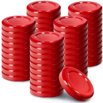 Metalowe wieczka do słoików i butelek Tranas fi 33mm czerwone, 50szt