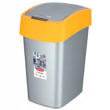 Kosz na śmieci Curver Flip Bin 25L, żółty