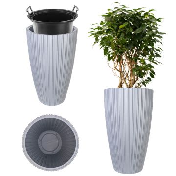 Doniczka z wkładem Lavoye 30cm platynowa