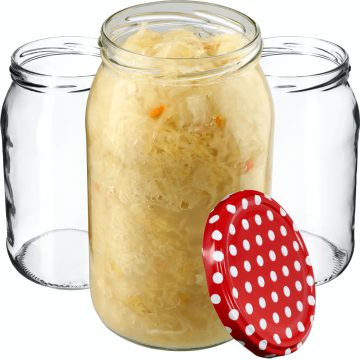 Słoiki na przetwory Simo 900ml 8szt 82mm + wieczka "Groszek czerwony"