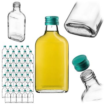 Butelka piersiówka Viane 200ml z zieloną zakrętką 50 szt.
