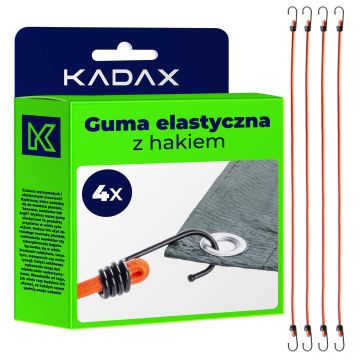 Guma elastyczna z hakiem do plandek pomarańczowa 4 szt.