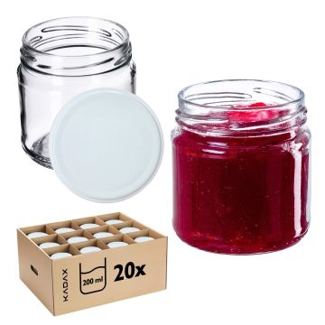 Słoiki na przetwory Lerma 200ml 20szt 66mm + wieczka białe