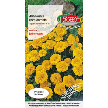 Aksamitka rozpierzchła (niska) - Tagetes patula nana fl.pl. żółta 1g