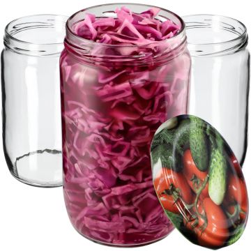 Słoiki na przetwory Niva 720ml 8szt 82mm + wieczka "Warzywa"