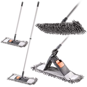Mop płaski z mikrofibry Vaux 120 cm szary