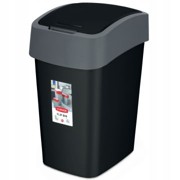 Kosz na śmieci Curver Flip Bin 10L, czarny