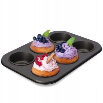 Forma do muffinek i babeczek 27 x 19 cm, czarna