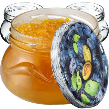 Słoiki na przetwory Raja 300ml 100szt 82mm + wieczka "Śliwki"