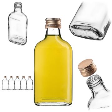 Butelka piersiówka Viane 200ml ze złotą zakrętką 5 szt.