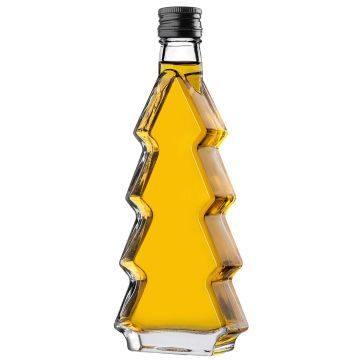 Szklana butelka choinka Enna 200ml z czarną zakrętką 1 szt.