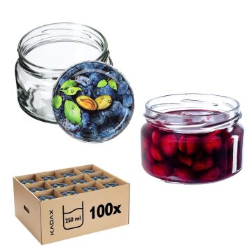 Słoiki na przetwory Denia 250ml 100szt 82mm + wieczko "Śliwki"