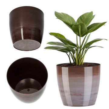 Doniczka na kwiaty Agen 18 cm, brązowy marmur