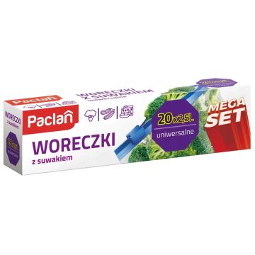 Paclan Mega Set Woreczki z suwakiem 2.5L 20 szt.