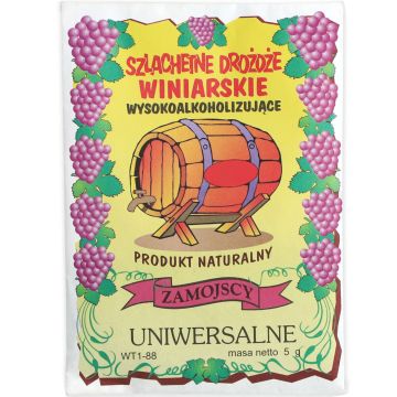 Drożdże winiarskie uniwersalne, wysokoalkoholizujące, 5g