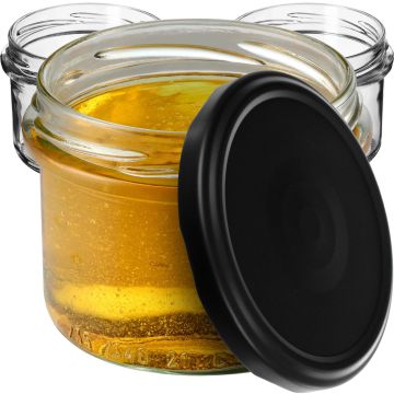 Słoiki na przetwory Tartu 235ml 20szt 82mm + wieczka "Czarny mat"