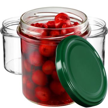 Słoiki na przetwory Avila 350ml 100szt 82mm + wieczka zielone