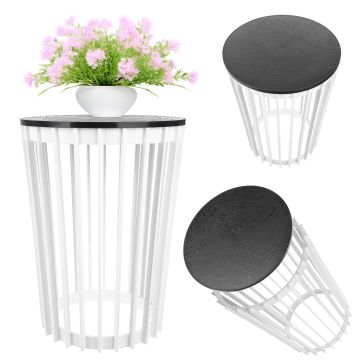Kwietnik dwustronny Aytre 54 cm biały + blat czarny