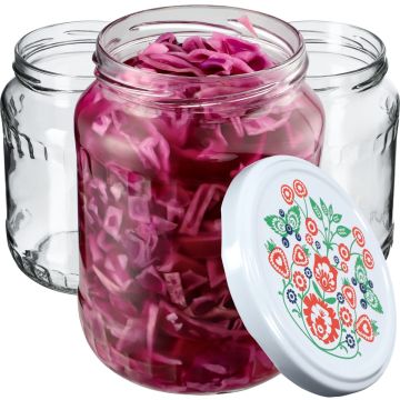 Słoiki na przetwory Jukka 720ml 64szt 82mm + wieczka "Folklor"