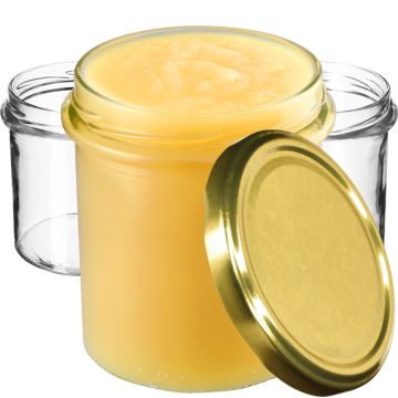 Słoiki na przetwory Avila 350ml 10szt 82mm + wieczka złote