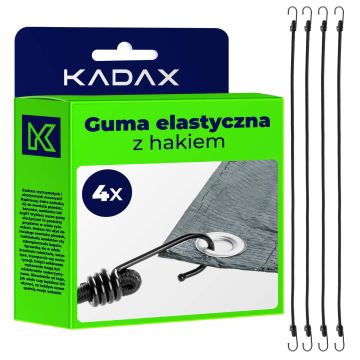 Guma elastyczna z hakiem do plandek czarna 4 szt.