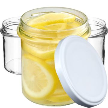 Słoiki na przetwory Avila 350ml 20szt 82mm + wieczka białe