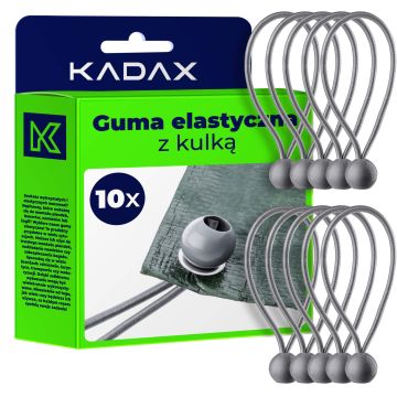 Gumy z kulką do mocowania plandek szare, 10 szt.