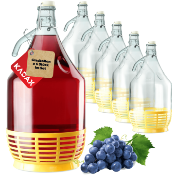 Balon na wino z mechanicznym korkiem 5L 6 szt.