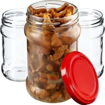 Słoiki na przetwory Seno 315ml 100szt 66mm + wieczka czerwone