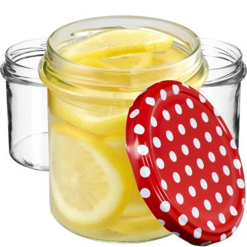 Słoiki na przetwory Avila 350ml 10szt 82mm + wieczka "Groszek czerwony"