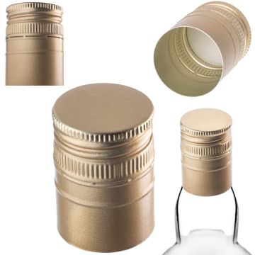 Aluminiowa zakrętka do butelek Annot fi 31.5mm długa złota 50 szt.