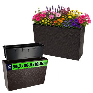 Donica ogrodowa Sorbo dłuto 56 x 19 cm, mokka