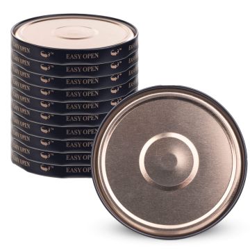 Metalowe wieczka do słoików Valsta 10szt fi 66mm czarno-złote Orbit