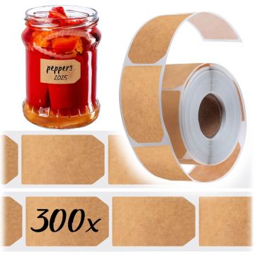 Etykiety samoprzylepne Sefro 5 x 3 cm brązowe 300 szt.
