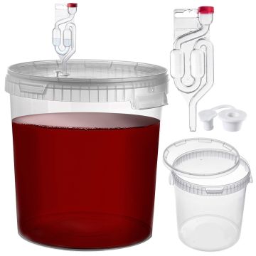Pojemnik fermentacyjny Acerra z pokrywą 33L transparentny + korek + rurka fermentacyjna