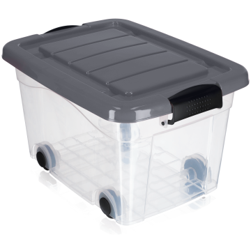Plastikowy pojemnik na kółkach Vado 20L, szary