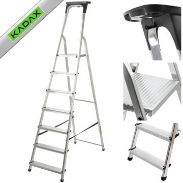 Drabina aluminiowa Vulvik, 7 stopni, 125 kg