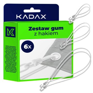 Zestaw gum elastycznych z hakiem białe, 6 szt.