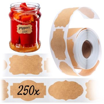 Etykiety samoprzylepne Sefro 5 x 3 cm brązowe 250 szt.
