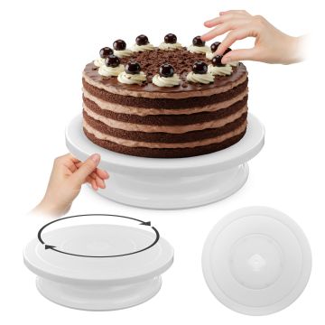 Patera obrotowa do tortów Tropea 28 cm biała