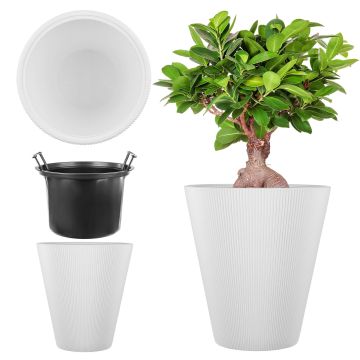 Doniczka Linea 30 cm, biała, 1 szt.