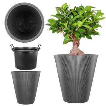 Doniczka Linea 30 cm, antracyt, 1 szt.