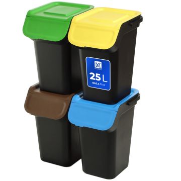 Zestaw koszy na śmieci Pagney 4x25L czarny
