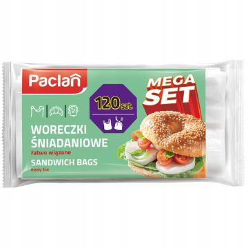 Paclan Mega Set Woreczki śniadaniowe zawiązywane 120 szt.