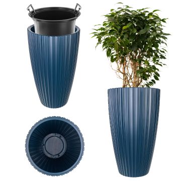 Doniczka z wkładem Lavoye 30cm granatowy